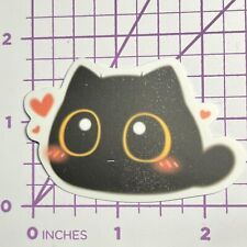 Blushing LOVE Emo Black Cat - Mystery Black Cat Vinyl Decal Sticker Bomb Topper