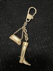 Authentic GUCCI Boots Bag Charm Keyring Accessory Gold Colored