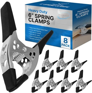 Lot of 8-6" Inch Spring Clamp Large Super Heavy Duty Spring Metal Black - 3 Inch - Picture 1 of 12