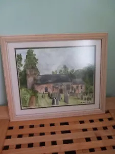 Original Watercolour Painting Framed St Mary's Church Ebberston Yorkshire 2006 - Picture 1 of 7