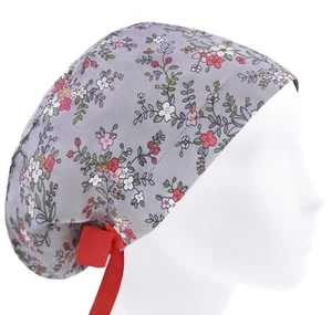 Surgical scrub cap, surgery caps,  floral scrub hats, nurse hat flowers - Picture 1 of 3