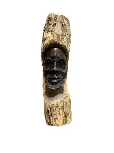 Vintage hand carved wood man tree trunk sculpture branch - Picture 1 of 9