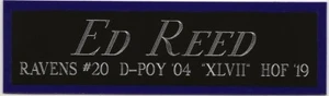 ED REED X BALTIMORE RAVENS NAMEPLATE FOR YOUR AUTOGRAPHED Signed Football JERSEY - Picture 1 of 3