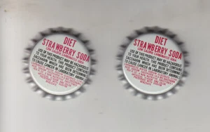 DIET STRAWBERRY SODA BOTTLE CAPS. 100 PIECES PLASTIC LINED UNUSED NOS - Picture 1 of 1