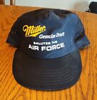 Vtg Miller Genuine Draft Beer Salutes Air Force Trucker Hat Snapback Cap USA