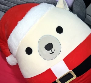 NWT Squishmallows Huge 16” BROOKE Cream Bear Santa Hat Suit Holiday Christmas - Picture 1 of 10