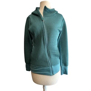Brooks Hoodie Full Zip Athletic Running Jacket Thumb Holes Green Teal Size M - Picture 1 of 3