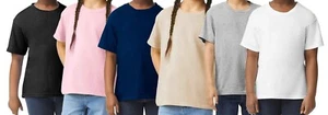 Gildan Kids Girls Boys Childs Lightweight Short Sleeve Cotton Tee T-Shirt - Picture 1 of 8