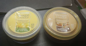 Lot Of 2 Yankee Candle Scenterpiece Easy Meltcup Flowers In The Sun & Pumpkin - Picture 1 of 6