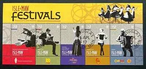 ISLE OF MAN USED CTO STAMP SET 2017 FESTIVALS MINISHEET   AS SCAN - Picture 1 of 1