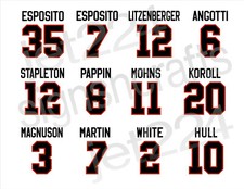 Chicago Blackhawks DECAL STICKER 60s 70s Esposito Stapleton Pappin Koroll White+