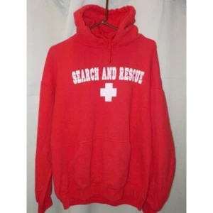 Sudadera con capucha Search and Rescue Gildan roja forrada de vellón para hombre talla grande - Imagen 1 de 5