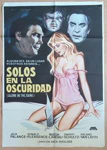 Alone In the Dark ORIGINAL Spanish '82 POSTER slasher wild sexy girl & knife art - Picture 1 of 4