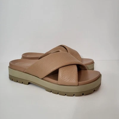 VIONIC Vesta Sandalias de Plataforma para Mujer 11 Cuero Tostado Taco Deslizable Grueso Grueso  Foto 1 de 4