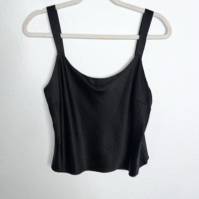 Camiseta sin mangas Lafayette 148 para mujer 8 cami seda negra sin mangas forrada corta X Foto 1 de 4