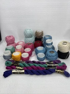 DMC Pearle Cotton Thread Spools Large Lot Craft Needlework Embroidery #5 #8 #12 - Picture 1 of 3