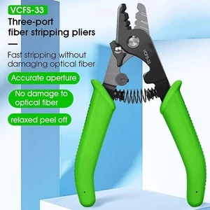 Alicates pelacables de fibra óptica de 3 puertos FASO VCFS-33 herramienta de pelado de cables FTTH - Imagen 1 de 7