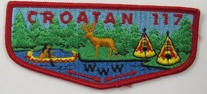 Croatan Lodge 117 S1b Flap RED Bdr East Carolina NC - Picture 1 of 1