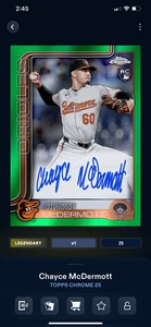 DIGITAL Topps Bunt Chrome 25 Chayce McDermott Green Rookie Signature 99cc - Picture 1 of 2