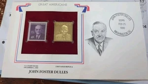 GRANDE AMERICANO JOHN FOSTER DULLES POLITICO GUERRA FREDDA COPERTINA ORO 22KT PZ SOCITY - Foto 1 di 5