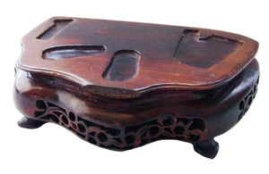WOOD Carved VINTAGE STAND Chinese INTRICATE Qing - Picture 1 of 7