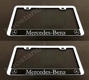 2x MB HALOstyle STAINLESS Steel License Plate Frame w/screw Caps  - Bild 1 von 2
