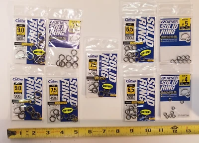 Owner/Cultiva Solid Rings, Stainless Steel, For Fishing, 9 Packs, 900 LB - 80 LB - Image 1 of 4