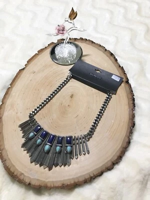 TARGET SEMI PRECIOUS STONE SILVER TONE SOUTHWESTERN STYLE NECKLACE NWT $25 - Image 1 of 3