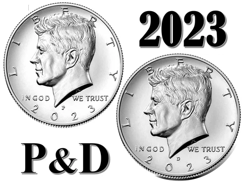 💰 2023 P D Kennedy JFK Half Dollars -TWO (2) COINS SET - 50 cents Cover