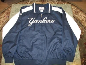 Majestic MLB New York Yankees Front Zip Jacket Men’s 2XT (48) Navy & White EUC - Picture 1 of 8