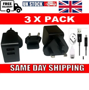 3 X MAINS CHARGER PLUG ADAPTER FOR AMAZON KINDLE FIRE PAPERWHITE FIRE HD TOUCH - Picture 1 of 2
