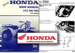 Honda ATC200 Big Red Service Workshop Repair Shop Manual ATC 200 ES Trike - Picture 1 of 2