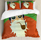 Rock and Roll Duvet Cover Set Funky Santa with Pipe