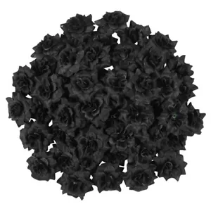 50 Pcs artificial rose black flowers fake black flowers - Picture 1 of 10