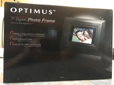 Optimus 7" LCD Digital Photo Frame 16MB 480x234 JPEG SD MMC 160-0468 16-468 NEW - Image 1 of 4
