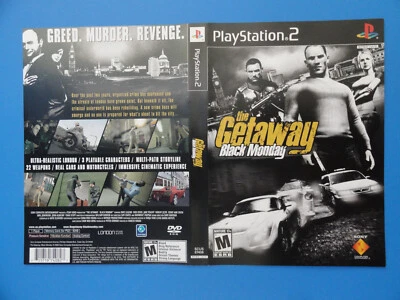 PLAYSTATION  2 THE GETAWAY: BLACK MONDAY ORIGINAL COVER ART ONLY *NO GAME DISC** - Image 1 of 2
