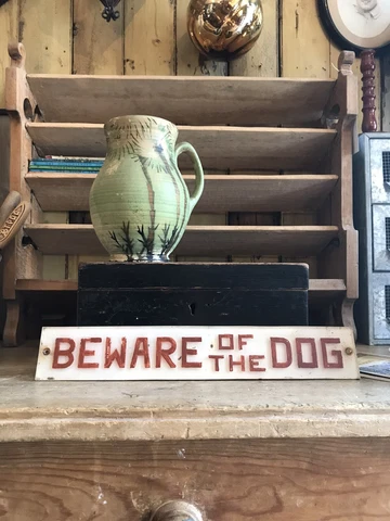 Vintage 1970's Original Painted Perspex 'Beware Of The Dog' Sign Signage Folkart Cover