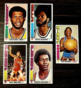 1976 TOPPS KAREEM ABDUL JABBAR NM- MINT, MOSES MALONE WALTON GILMORE ARCHIBALD - Picture 1 of 12