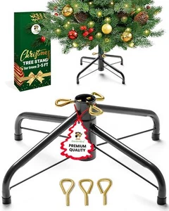 Artificial Christmas Tree Stand For Trees Up To 5 Feet Tall - Foldable Metal ... - Picture 1 of 7