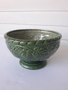 Vintage MCM Hosley Potteries Green Grape Vine Ceramic Glazed Planter Centerpiece - Picture 1 of 10