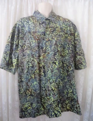 Camisa Hawaiana INDYGO SMITH Algodón Botón Estampado Frontal Bolsillo XXL Foto 1 de 4