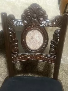 Antique Carved Wood Dining Chair Side Chair - Picture 1 of 10