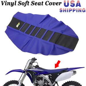 Blue Black Vinyl Soft Seat Cover For Yamaha YZ250 YZ125 YZF450 WR250F WR450F US - Picture 1 of 7