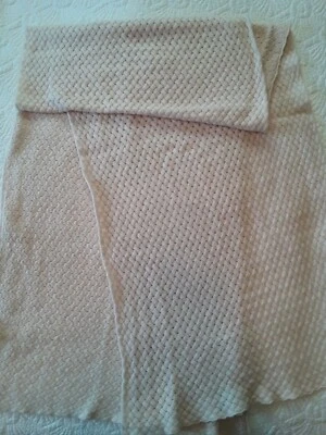 J Crew Rosa Muy Pálido Suave Mezcla de Lana Bufanda Envoltura Tejido de Cesta 19" Ancho 76" L Foto 1 de 4