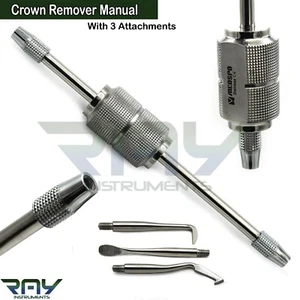 Dental Teeth Crown Remover Manual 3 Tips Bridge Removal Restoration Instruments - Picture 1 of 5