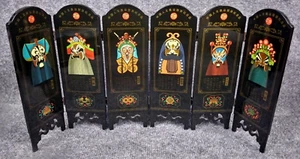 Chinese Peking Opera Facial Makeup Folding Screen 2008 Beijing Olympics Souvenir - Picture 1 of 8