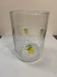 Blown glass/ Bubbles Drinking Glass /lemons/vase/utensil holder Three Dimension - Picture 1 of 6