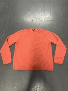 Griffen Women’s Cashmere Crewneck Sweater Red/Orange Size XL Soft Luxurious - Picture 1 of 6