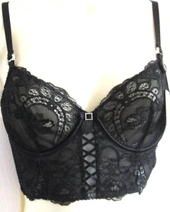 Pleasure State Chloe Abigail Underwired Long line bra 30D nwt Black - Picture 1 of 10