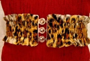 Taillengürtel stretch, Kunstfell Animalprint Tiger, One Size, Damen-Gürtel - Picture 1 of 5